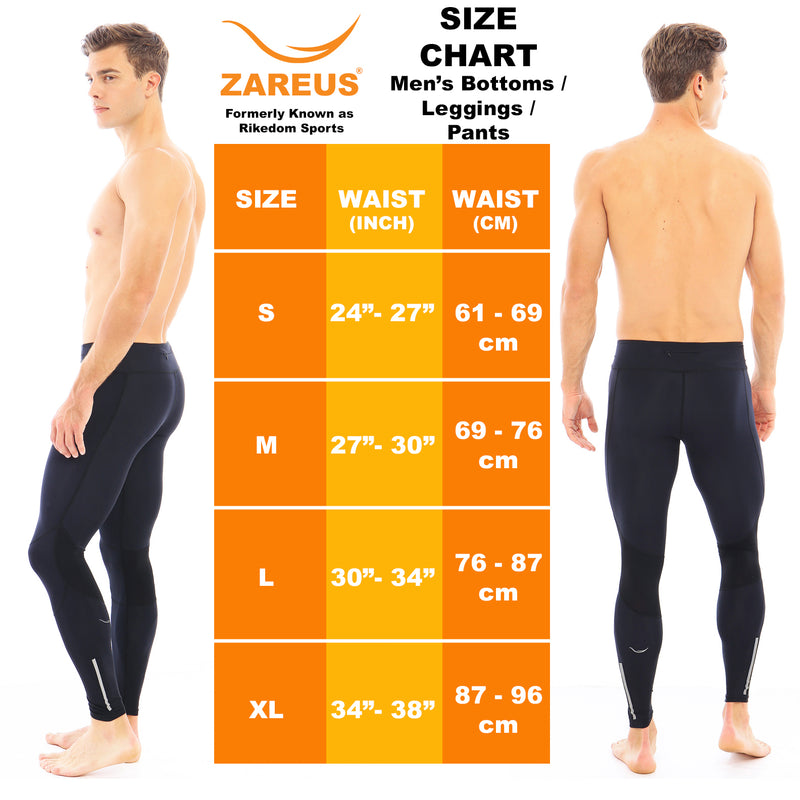 ZAREUS Men's Compression Pants Running Tights Athletic Leggings- Dry Fit Workout Tight
